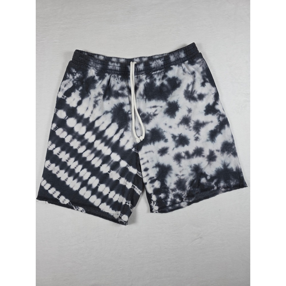 Aeropostale Tie Dye Baggy Fleece Bermuda Sweat Shorts Women's XL Black White - Picture 1 of 8